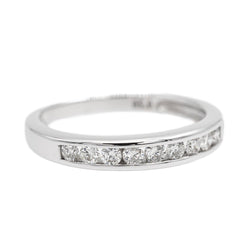 Bague Demi alliance Or blanc Diamant - Castafiore