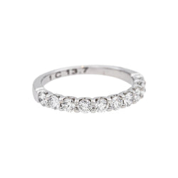 Bague Demi - alliance Or blanc Diamant - Castafiore
