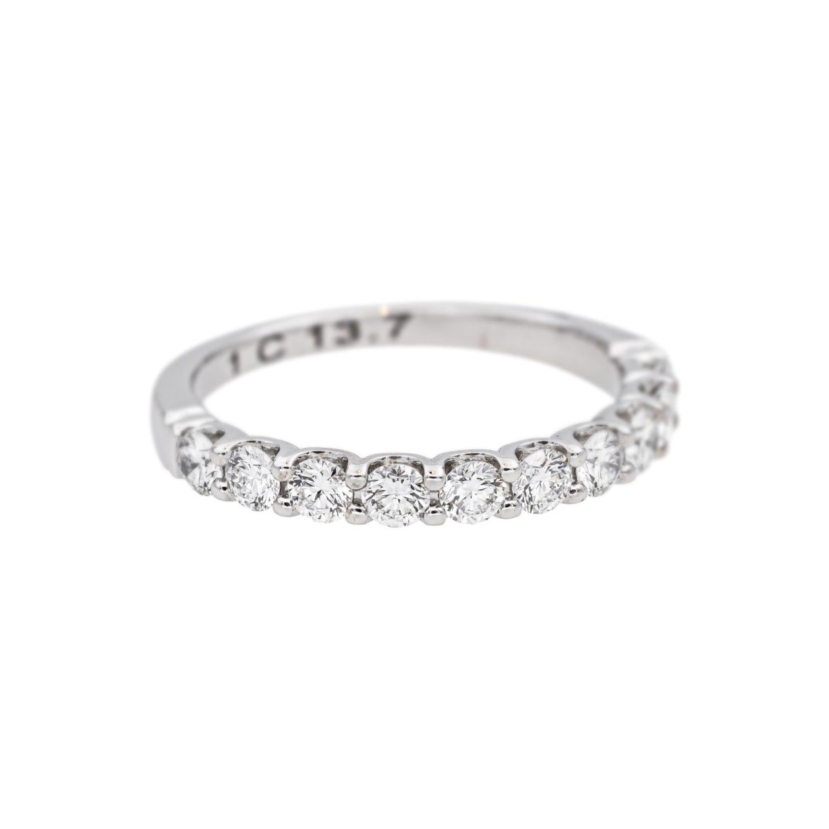 Bague Demi - alliance Or blanc Diamant - Castafiore