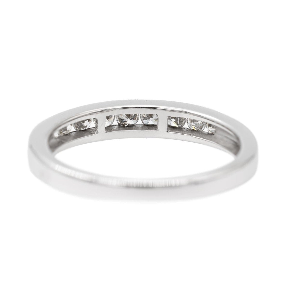 Bague Demi alliance Or blanc Diamant - Castafiore