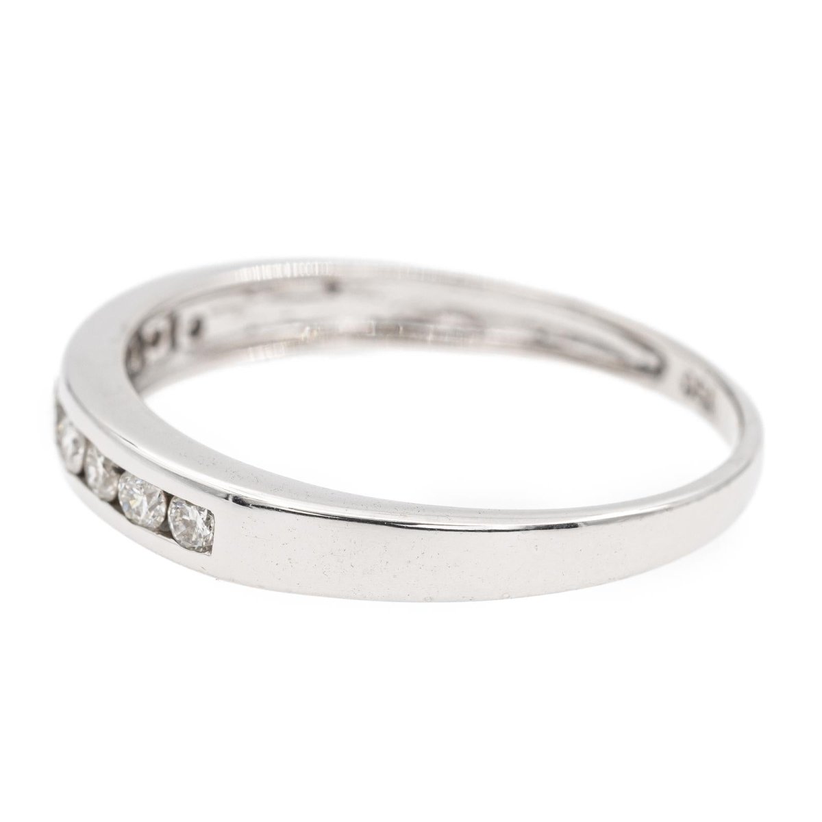 Bague Demi alliance Or blanc Diamant - Castafiore