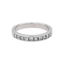 Bague Demi - alliance Or blanc Diamant - Castafiore