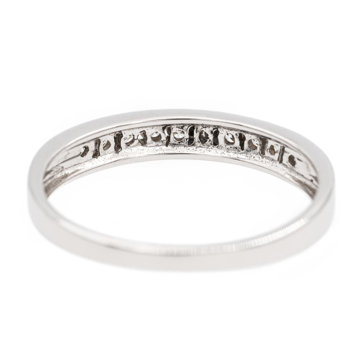 Bague Demi alliance Or blanc Diamant - Castafiore