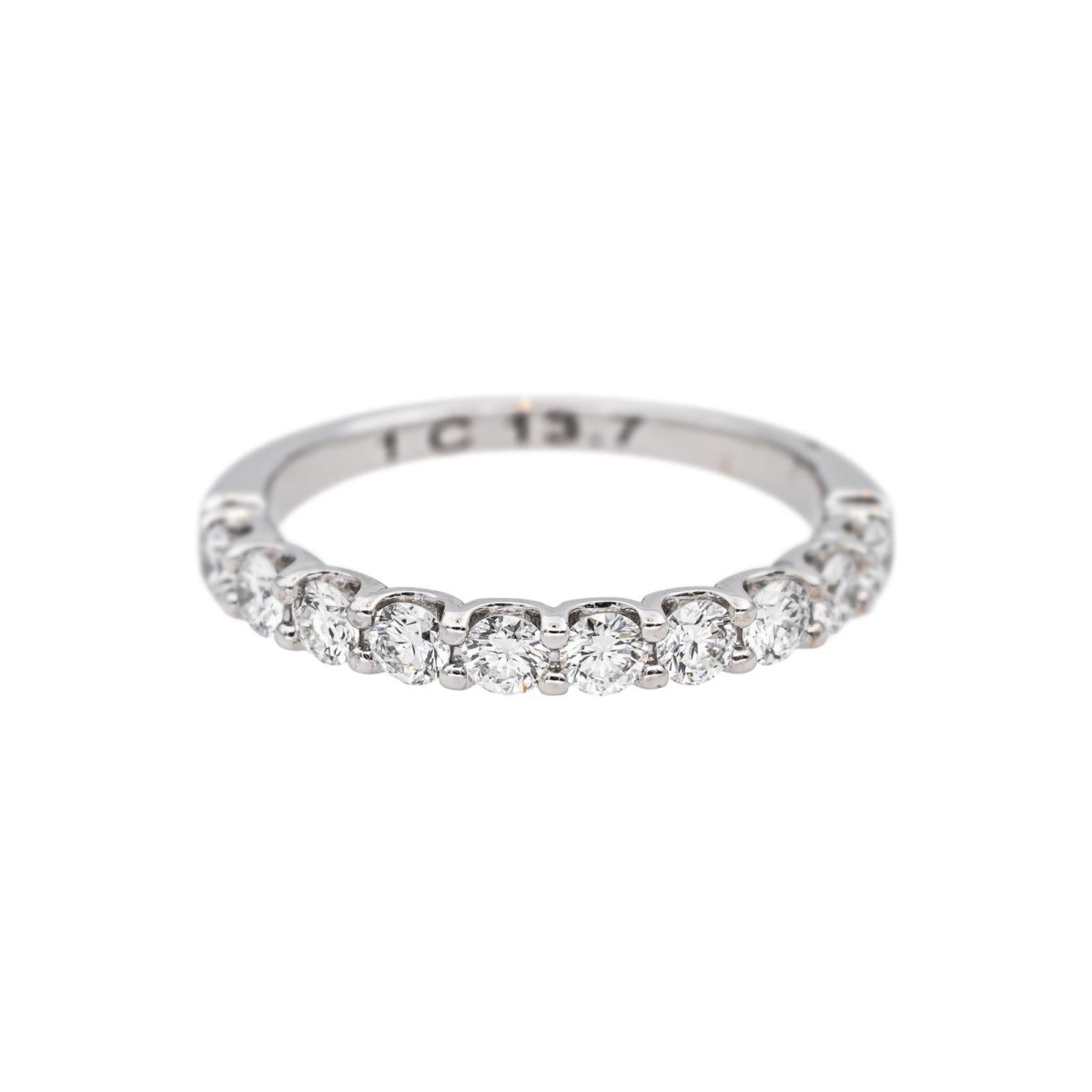 Bague Demi - alliance Or blanc Diamant - Castafiore