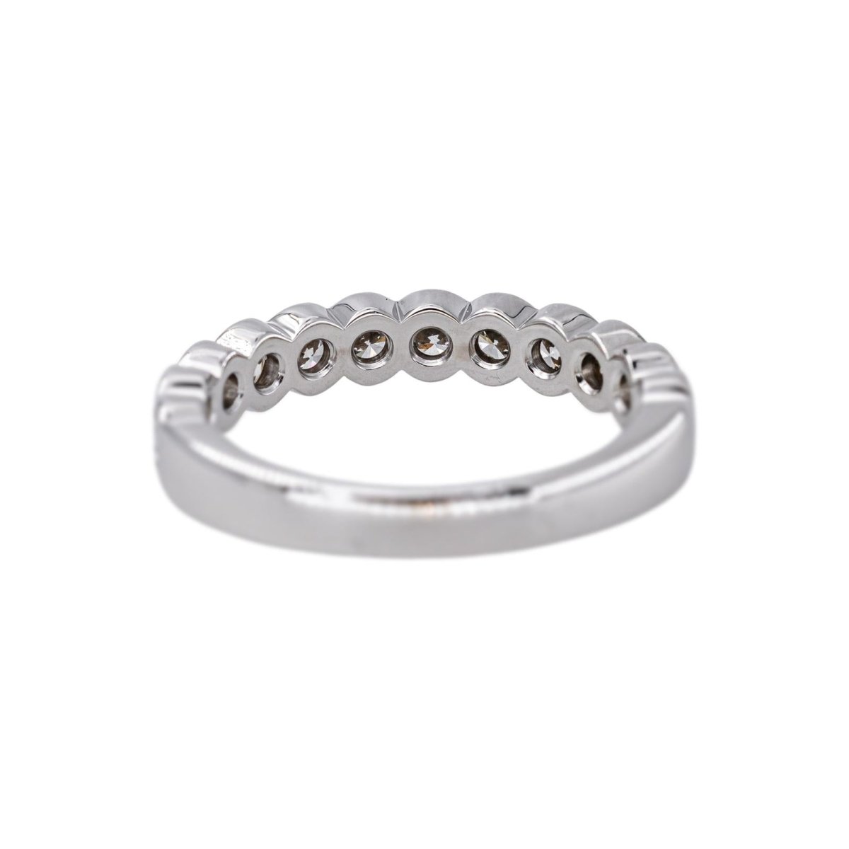 Bague Demi-alliance Or blanc Diamant - Castafiore