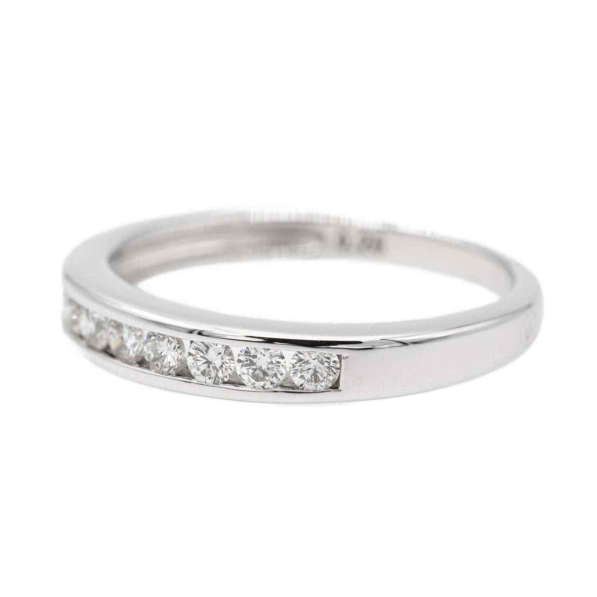 Bague Demi alliance Or blanc Diamant - Castafiore