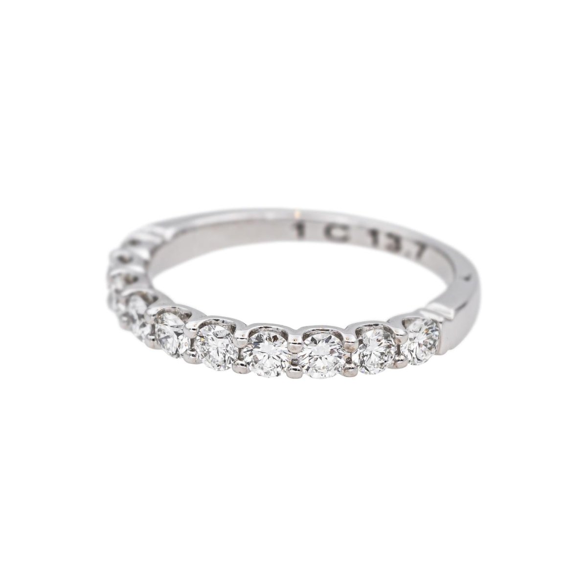 Bague Demi - alliance Or blanc Diamant - Castafiore