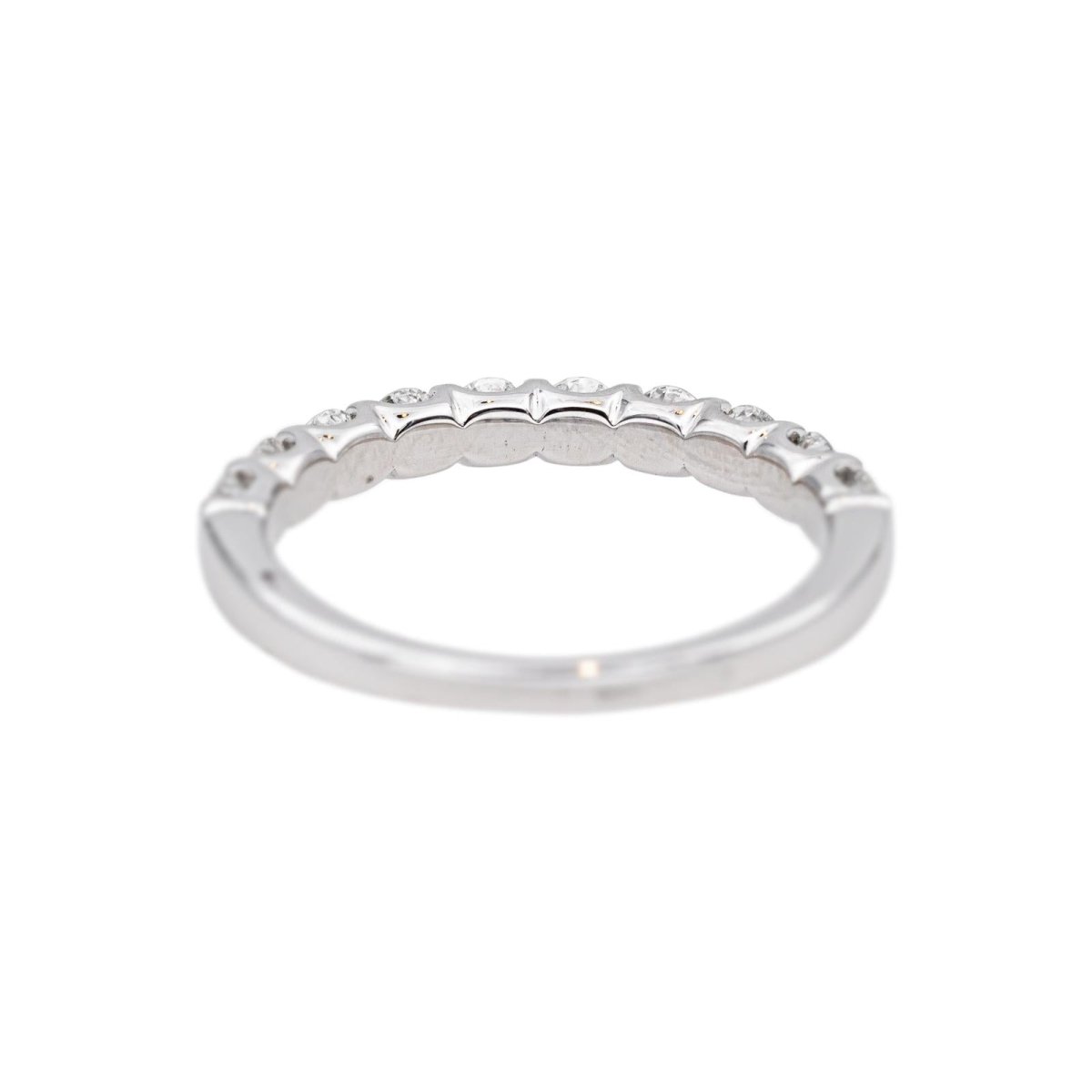 Bague Demi - alliance Or blanc Diamant - Castafiore