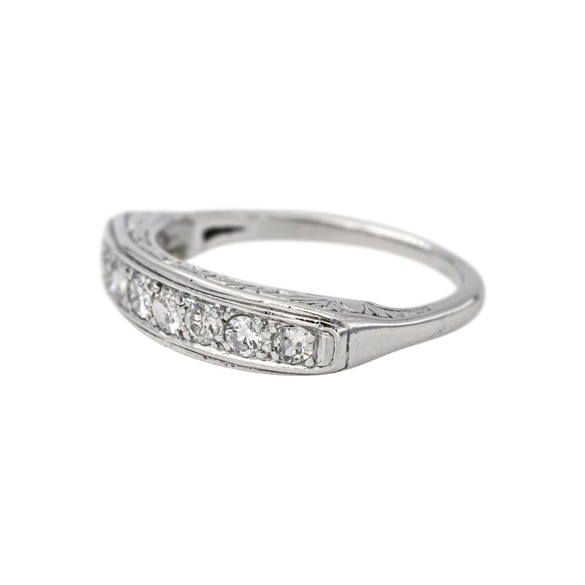 Bague Demi-alliance Or blanc Diamant - Castafiore