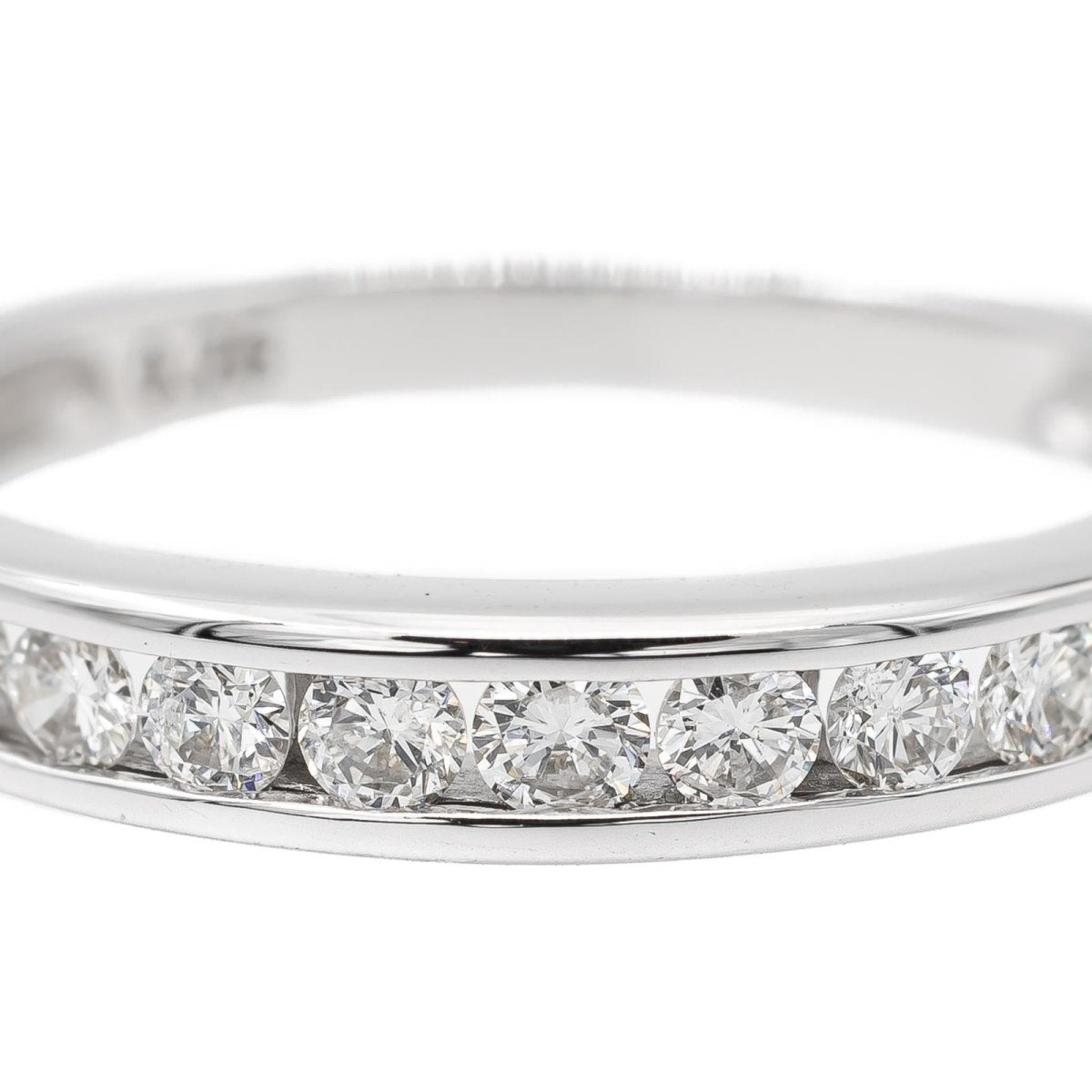 Bague Demi alliance Or blanc Diamant - Castafiore
