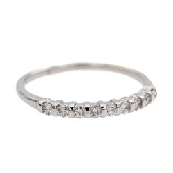 Bague Demi alliance Or blanc Diamant - Castafiore