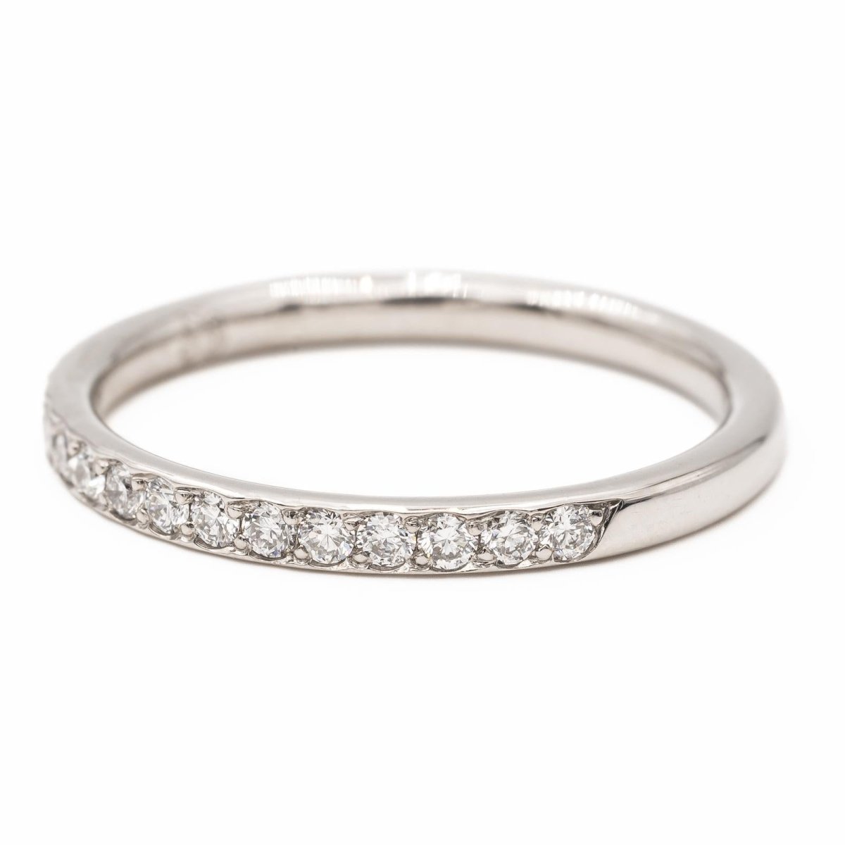 Bague Demi alliance Or blanc Diamant - Castafiore