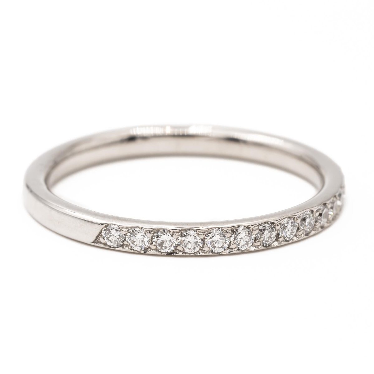 Bague Demi alliance Or blanc Diamant - Castafiore