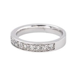 Bague Demi-alliance Or blanc Diamant - Castafiore