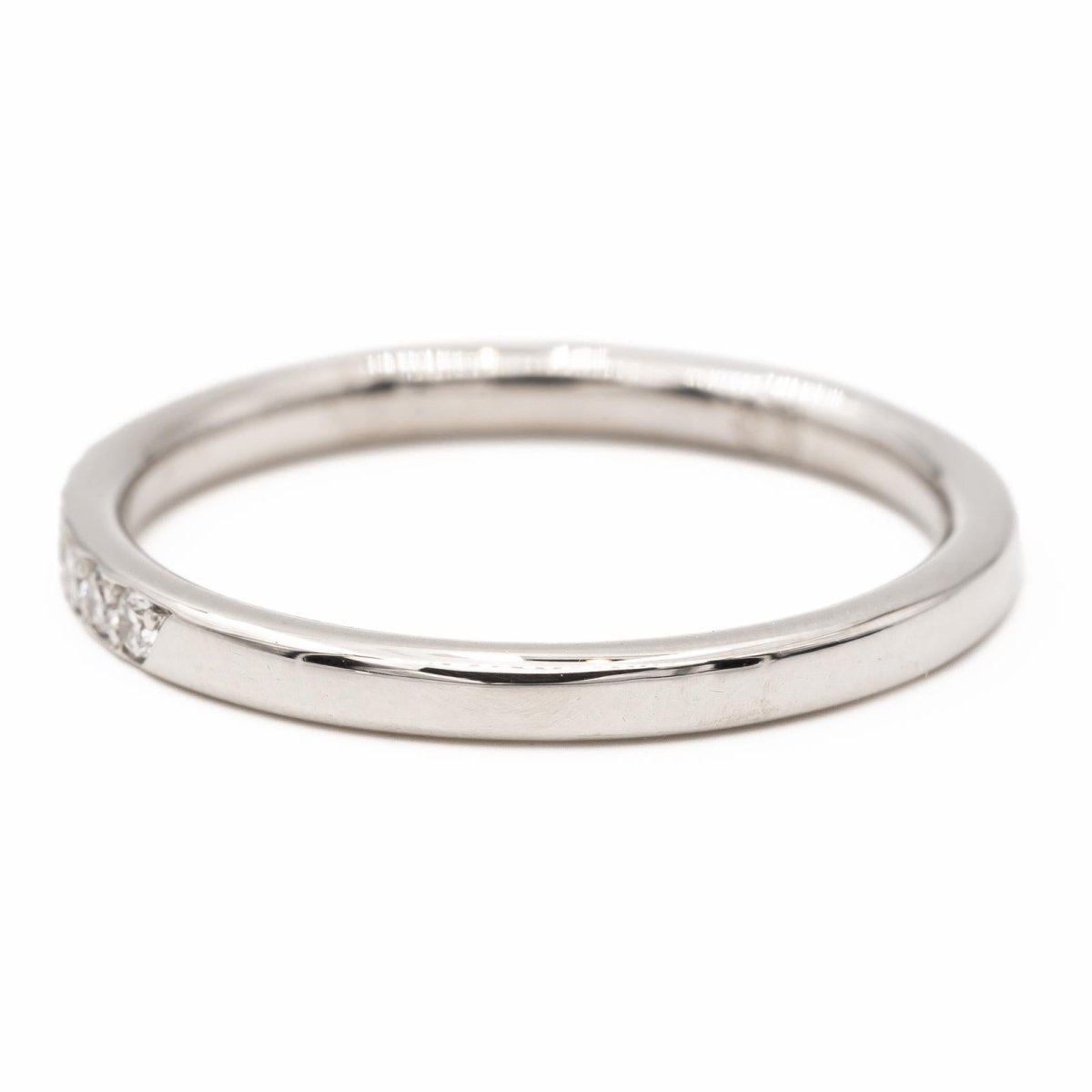 Bague Demi alliance Or blanc Diamant - Castafiore
