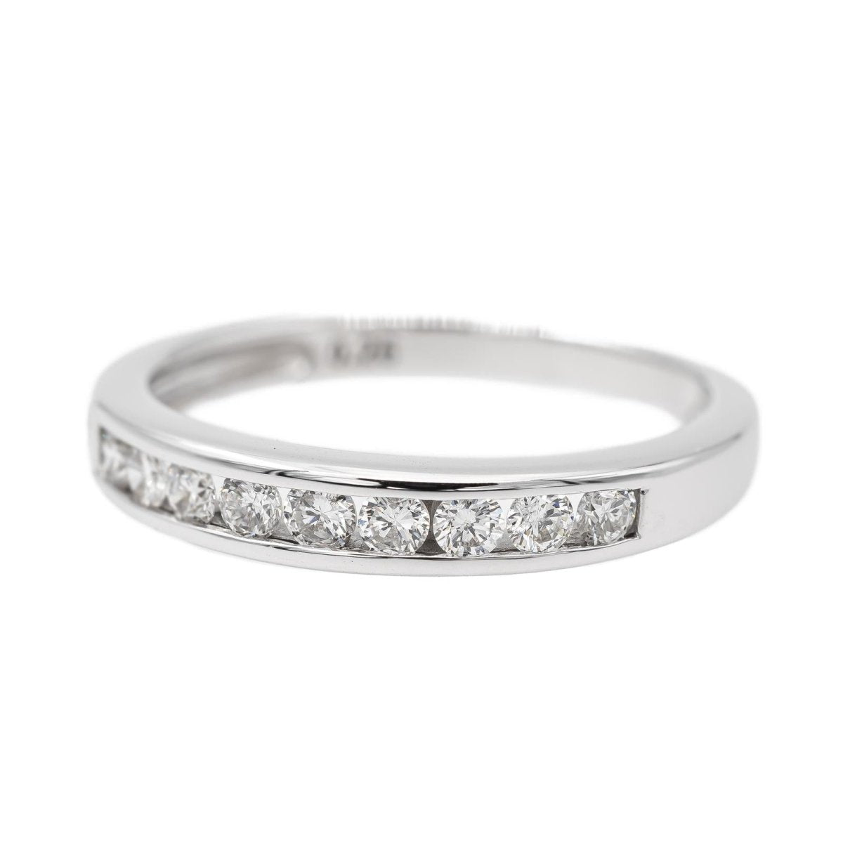 Bague Demi alliance Or blanc Diamant - Castafiore