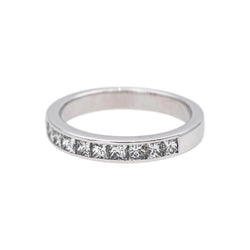 Bague Demi - alliance Or blanc Diamant - Castafiore