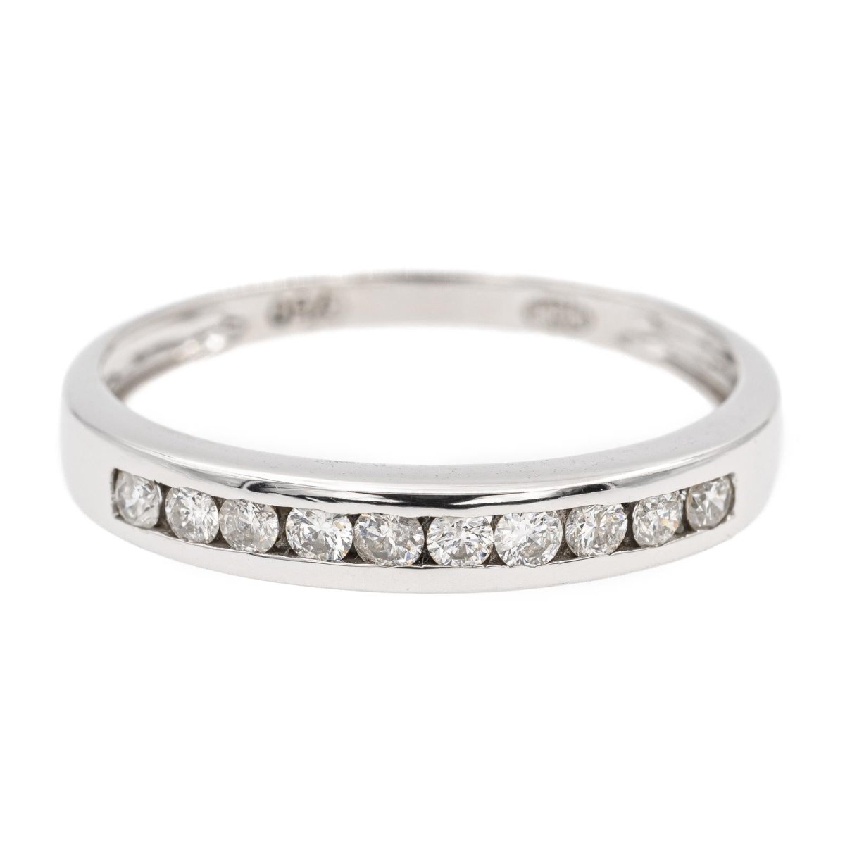 Bague Demi alliance Or blanc Diamant - Castafiore