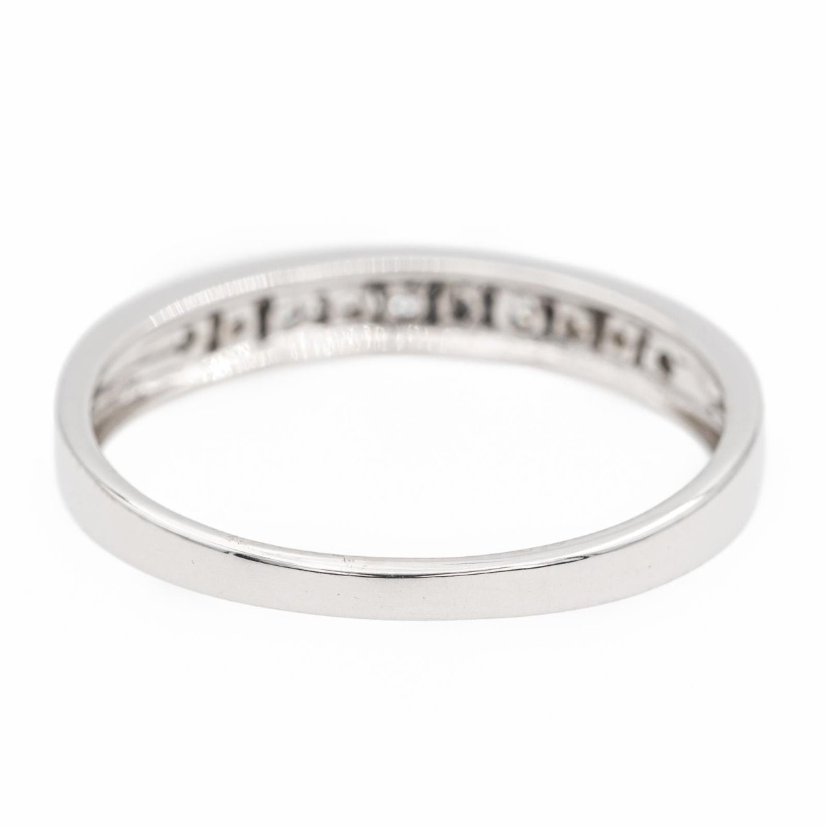 Bague Demi alliance Or blanc Diamant - Castafiore