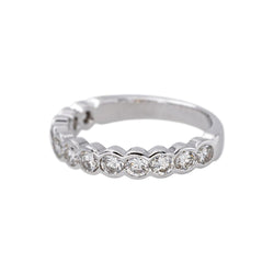 Bague Demi-alliance Or blanc Diamant - Castafiore