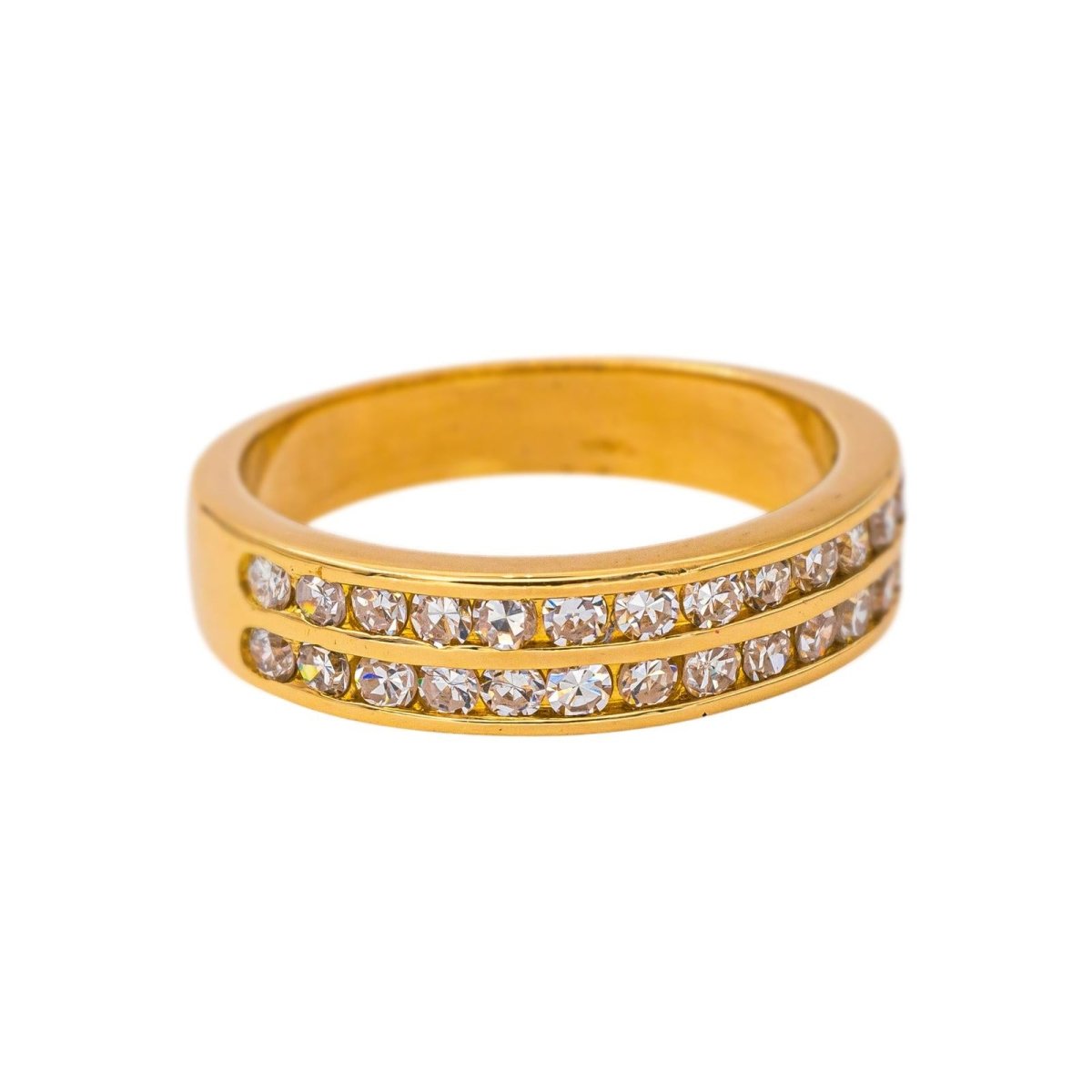 Bague Demi-alliance Or jaune Diamant - Castafiore