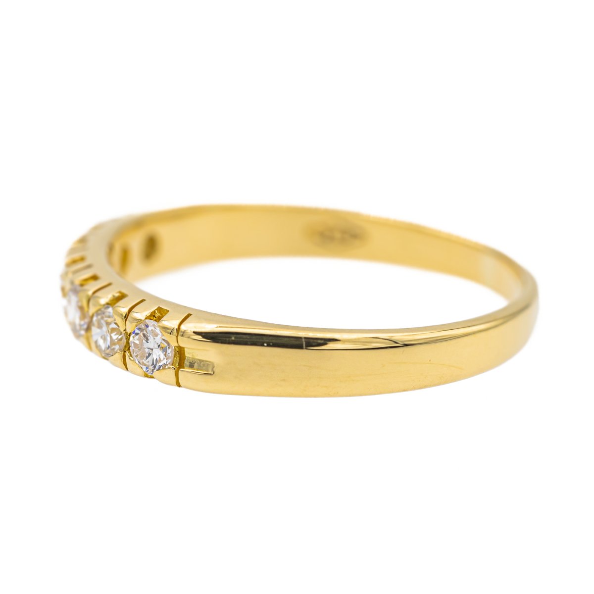 Bague Demi alliance Or jaune Diamant - Castafiore