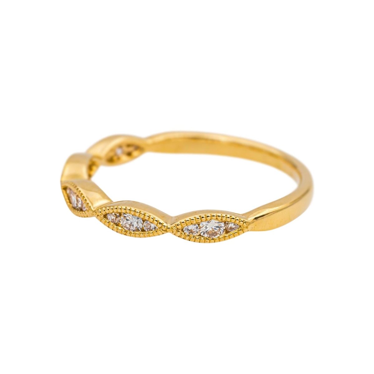 Bague Demi - alliance Or jaune Diamant - Castafiore