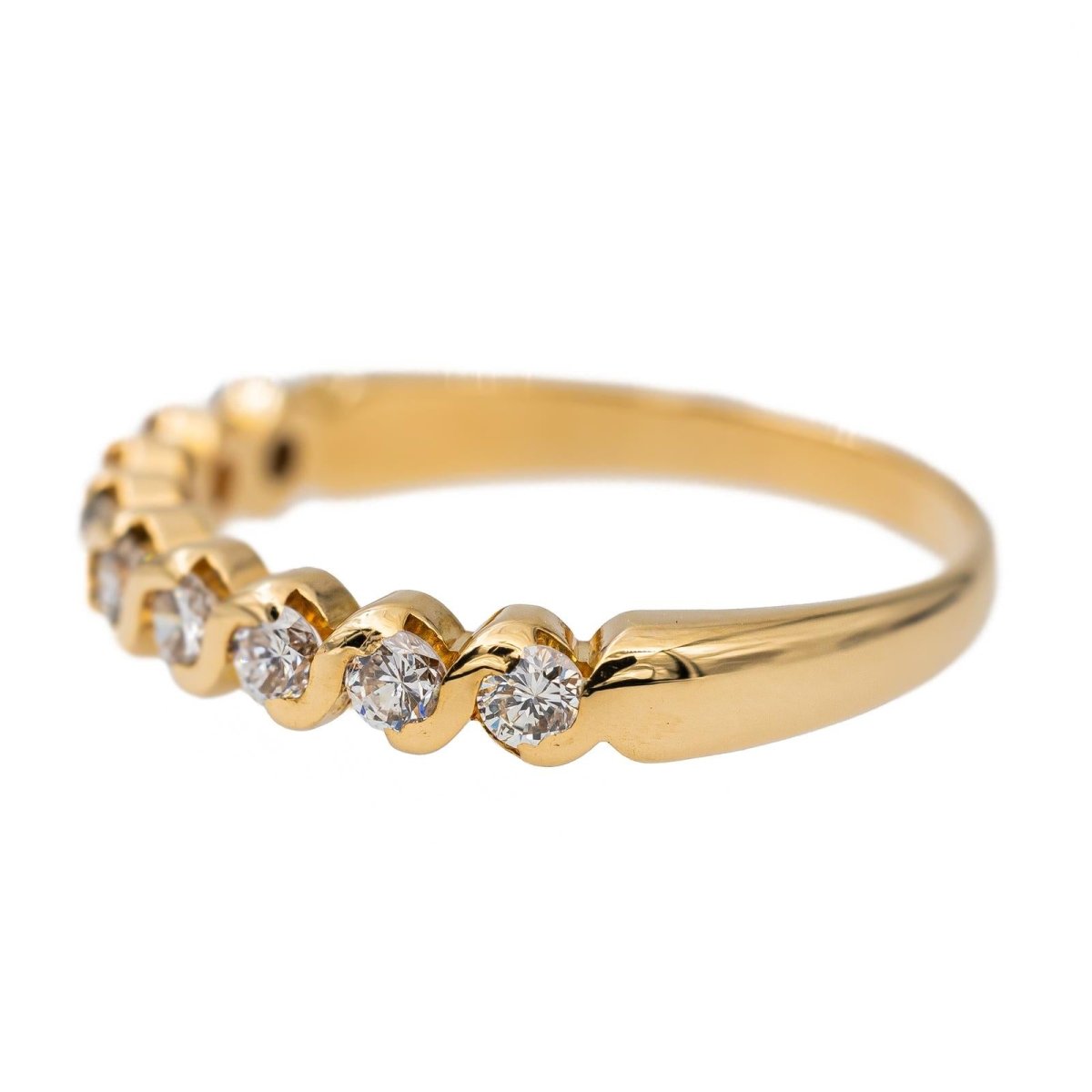 Bague Demi alliance Or jaune Diamant - Castafiore