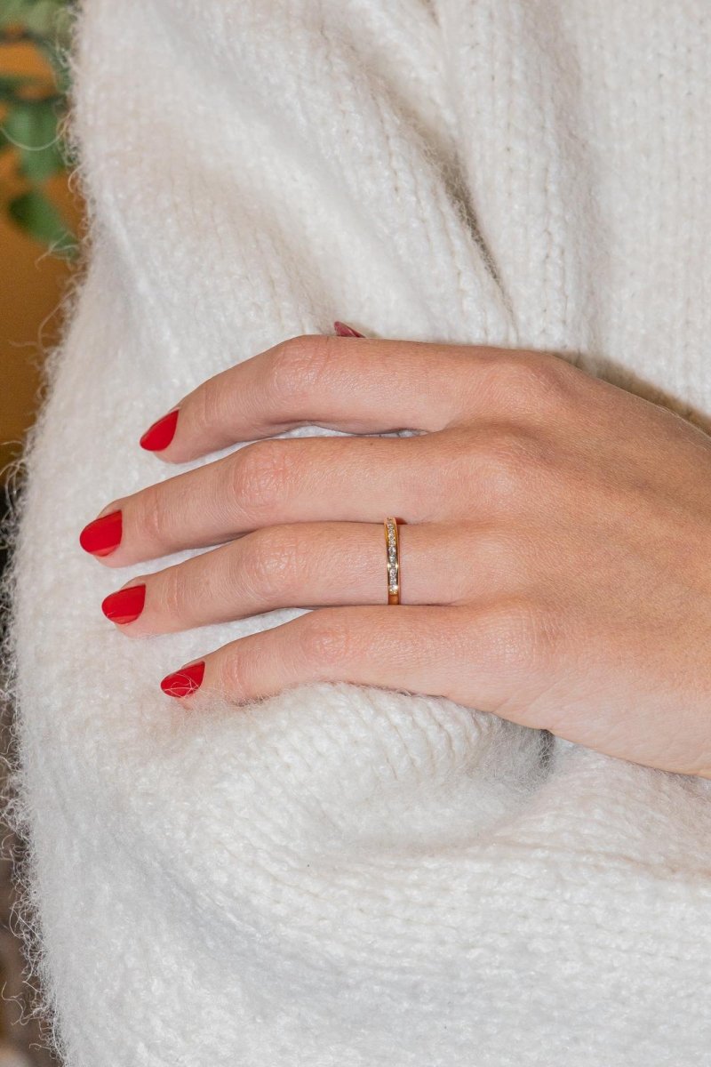 Bague Demi alliance Or jaune Diamant - Castafiore