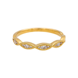 Bague Demi - alliance Or jaune Diamant - Castafiore