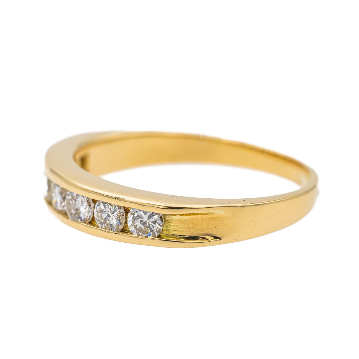 Bague Demi alliance Or jaune Diamant - Castafiore