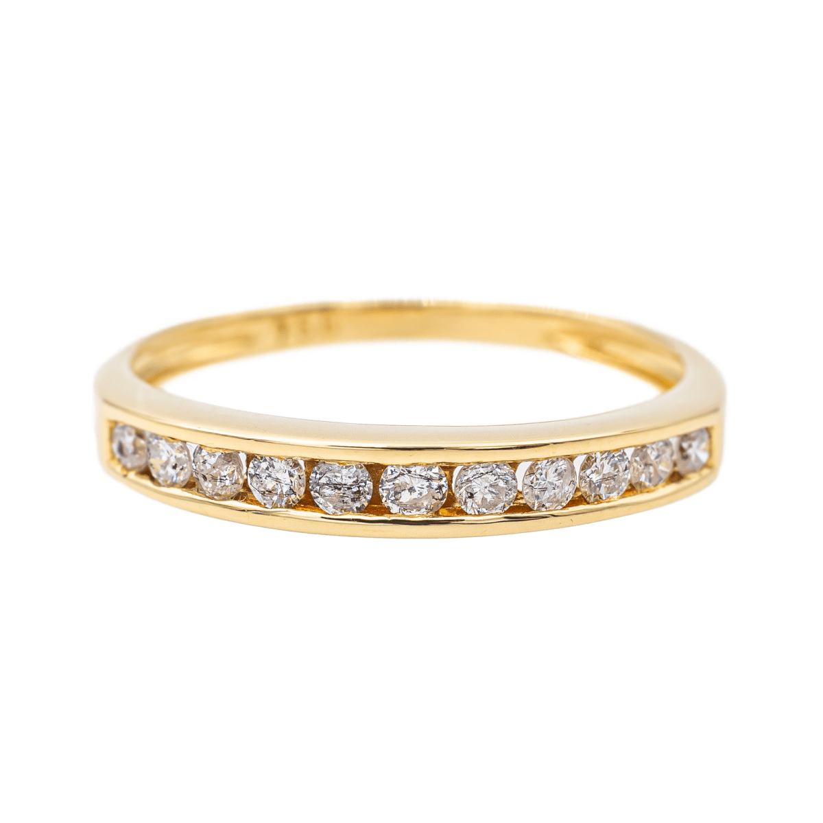 Bague Demi alliance Or jaune Diamant - Castafiore