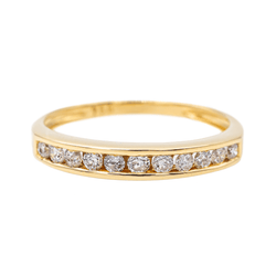 Bague Demi alliance Or jaune Diamant - Castafiore