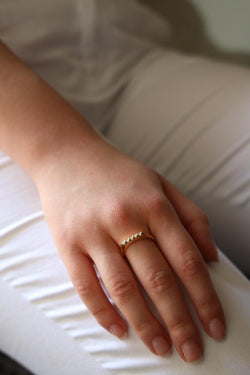 Bague Demi alliance Or jaune Diamant - Castafiore