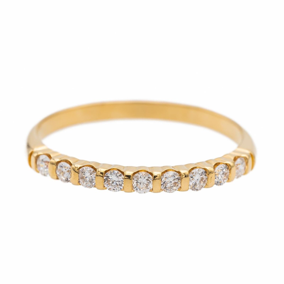 Bague Demi alliance Or jaune Diamant - Castafiore