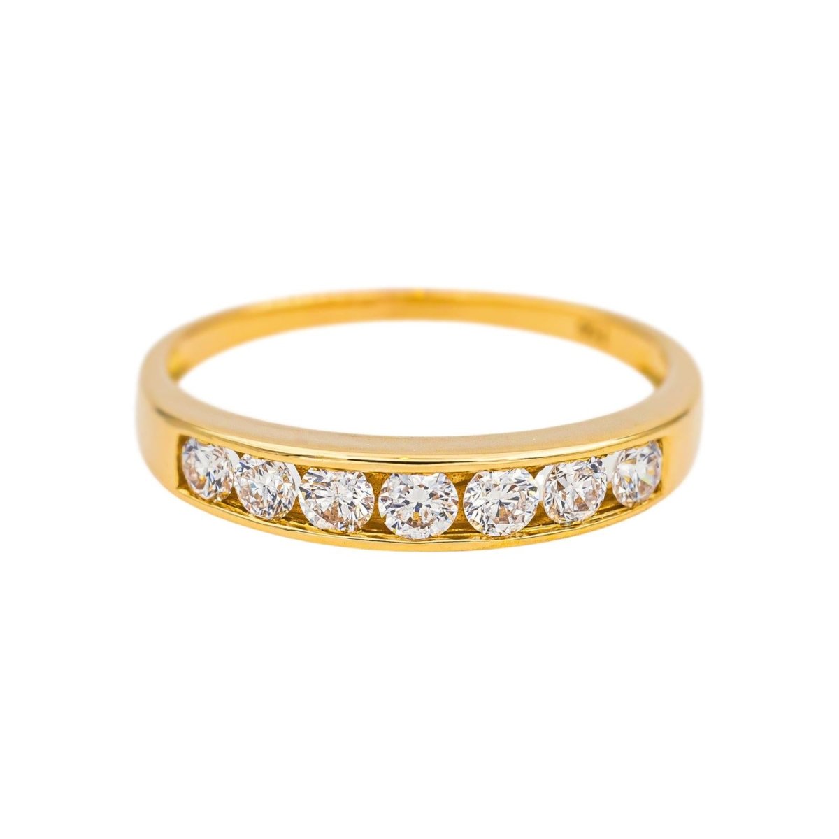 Bague Demi-alliance Or jaune Diamant - Castafiore