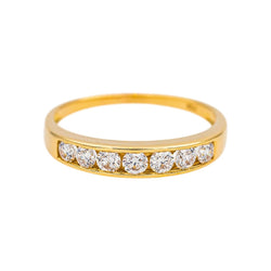 Bague Demi-alliance Or jaune Diamant - Castafiore