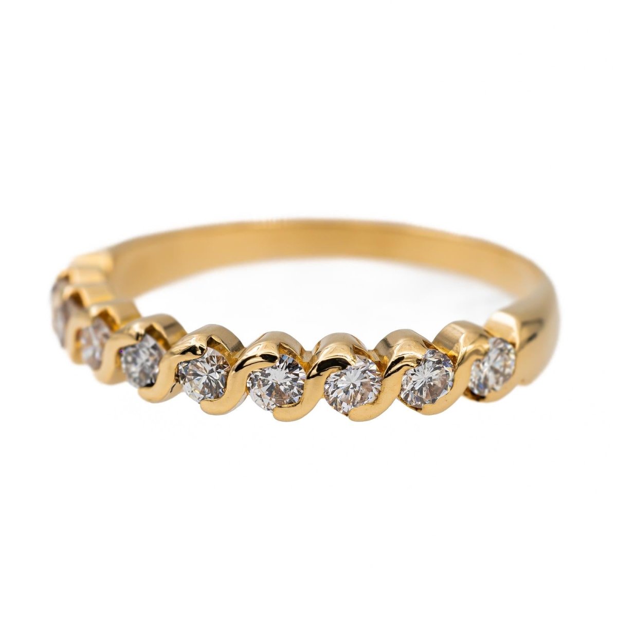 Bague Demi alliance Or jaune Diamant - Castafiore