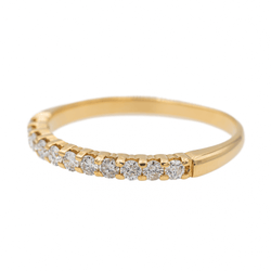 Bague Demi alliance Or jaune Diamant - Castafiore