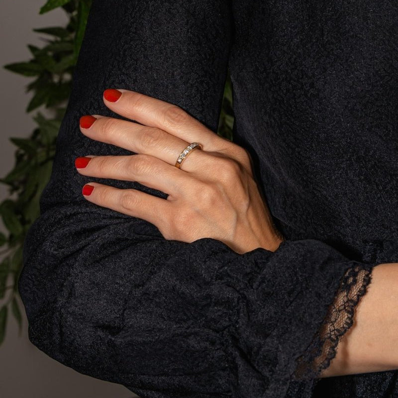 Bague Demi-alliance Or jaune Diamant - Castafiore