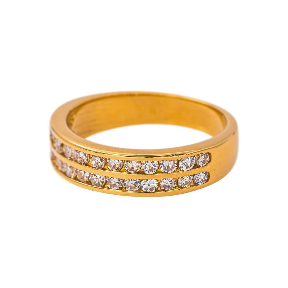 Bague Demi-alliance Or jaune Diamant - Castafiore