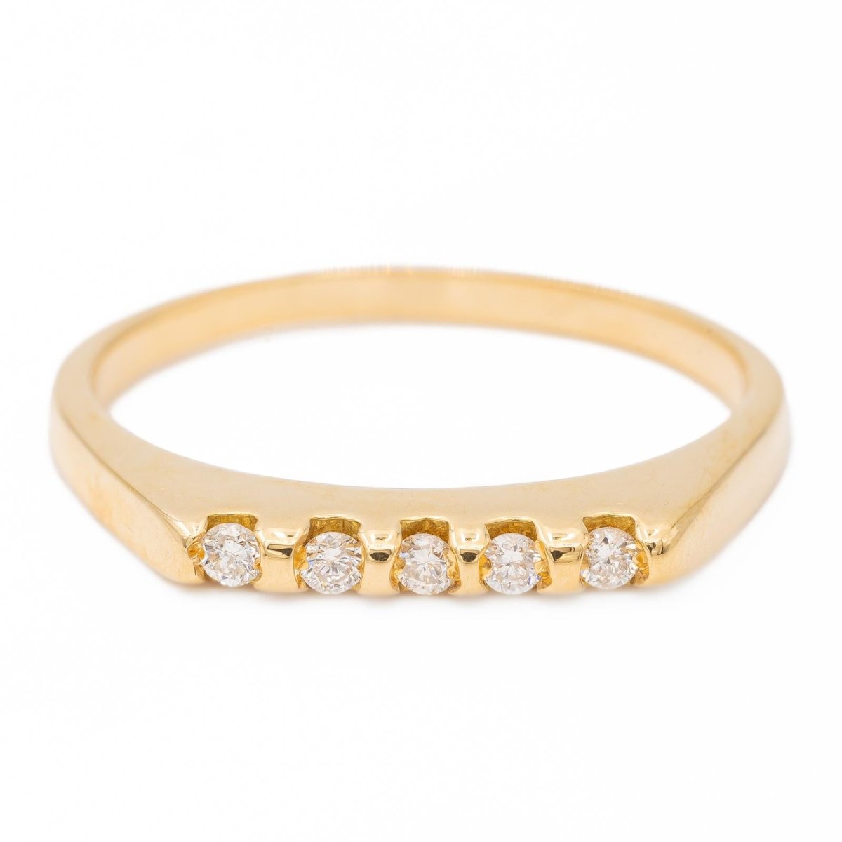 Bague Demi alliance Or jaune Diamant - Castafiore