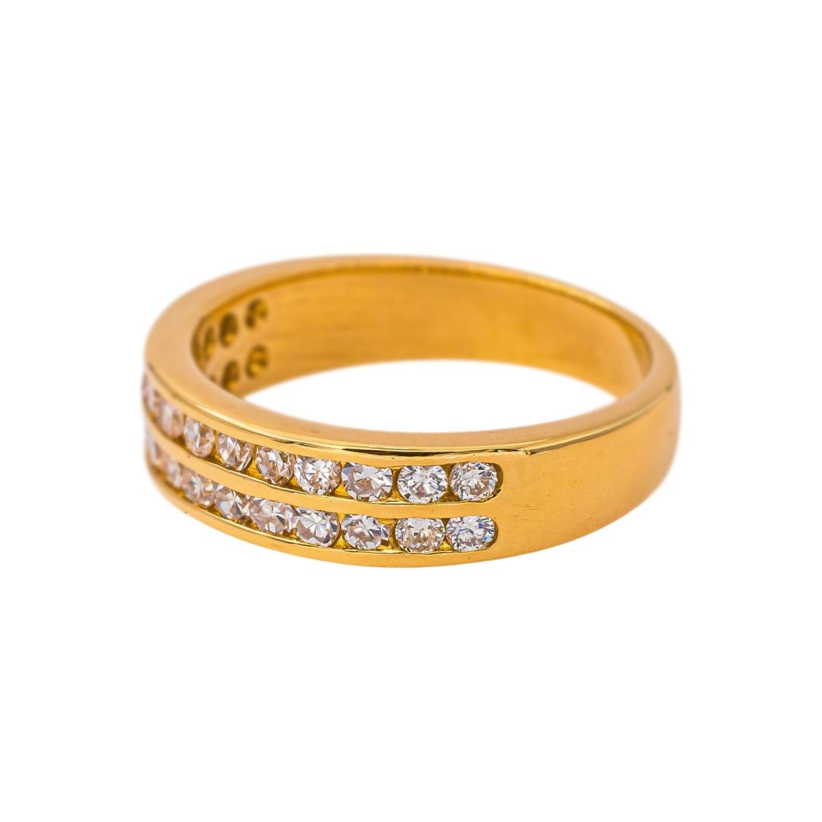Bague Demi-alliance Or jaune Diamant - Castafiore