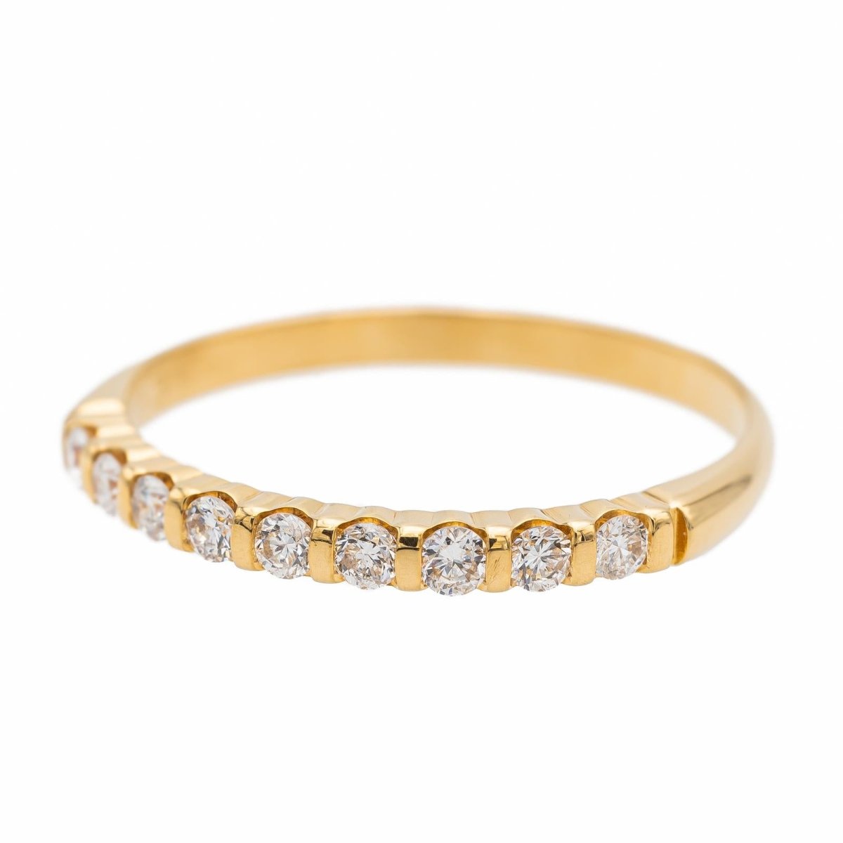 Bague Demi alliance Or jaune Diamant - Castafiore