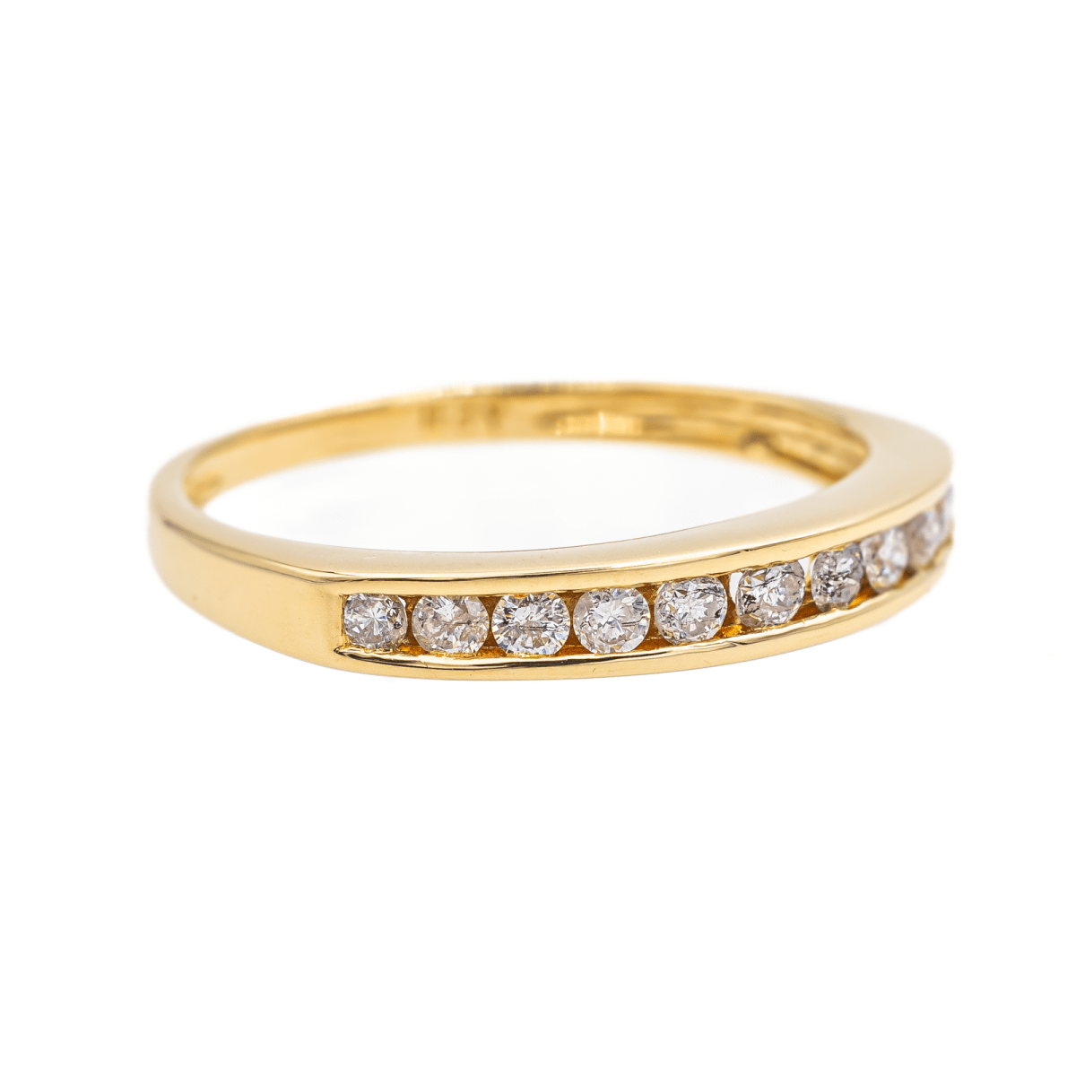 Bague Demi alliance Or jaune Diamant - Castafiore