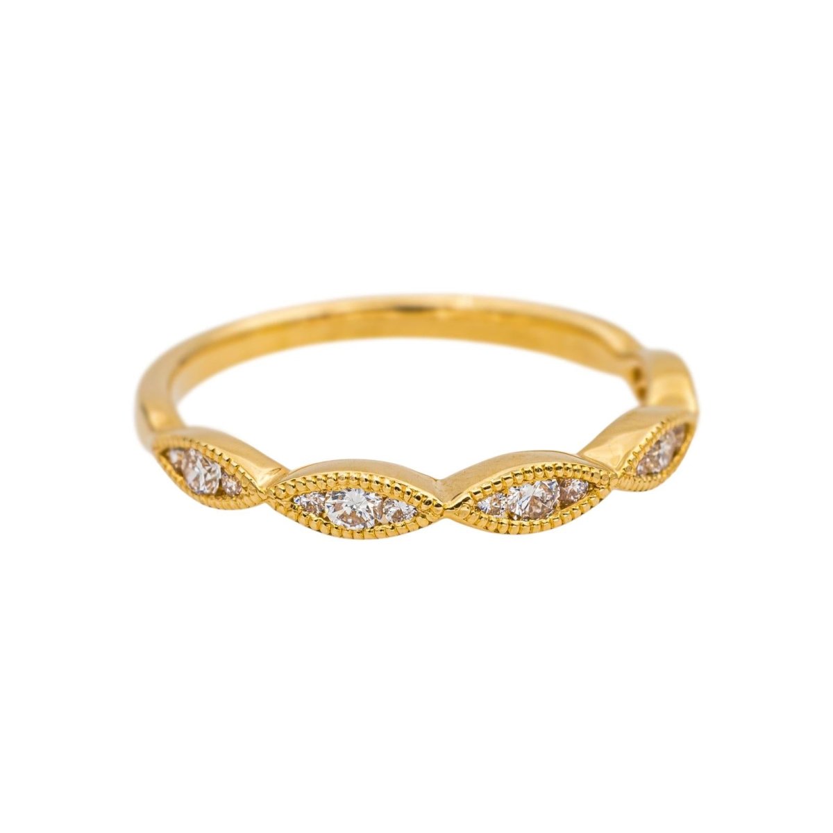 Bague Demi - alliance Or jaune Diamant - Castafiore