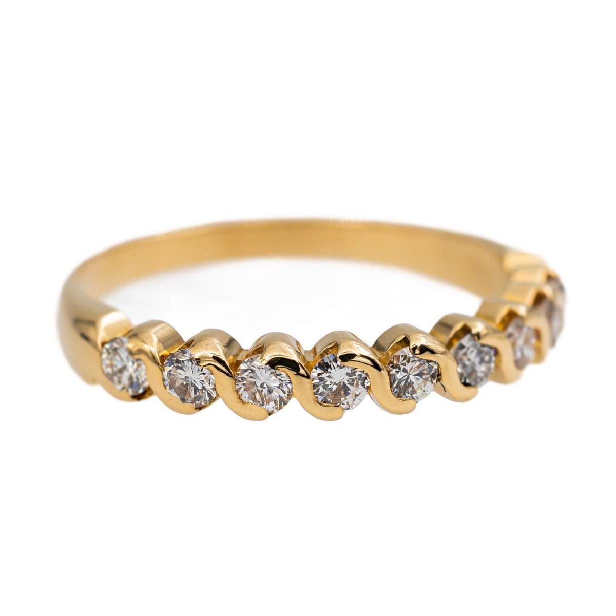 Bague Demi alliance Or jaune Diamant - Castafiore