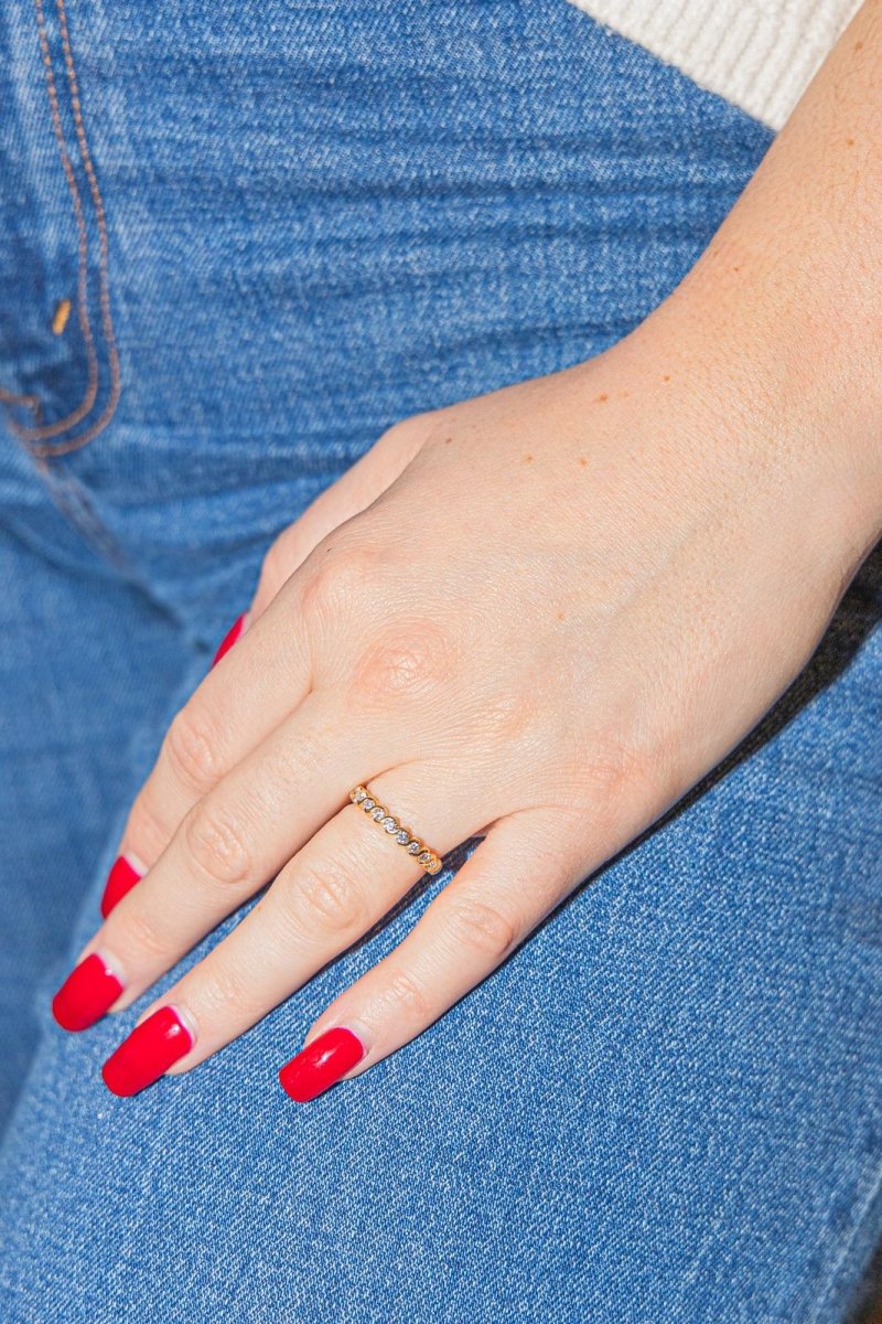 Bague Demi alliance Or jaune Diamant - Castafiore