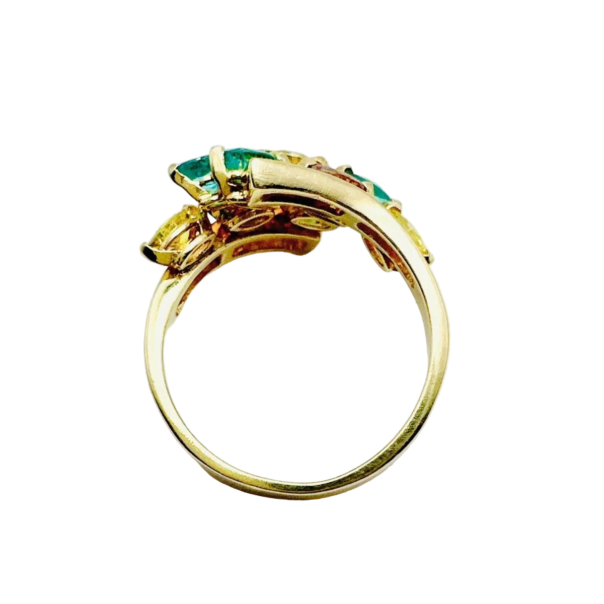 Bague design croisé en or jaune et diamants - Castafiore