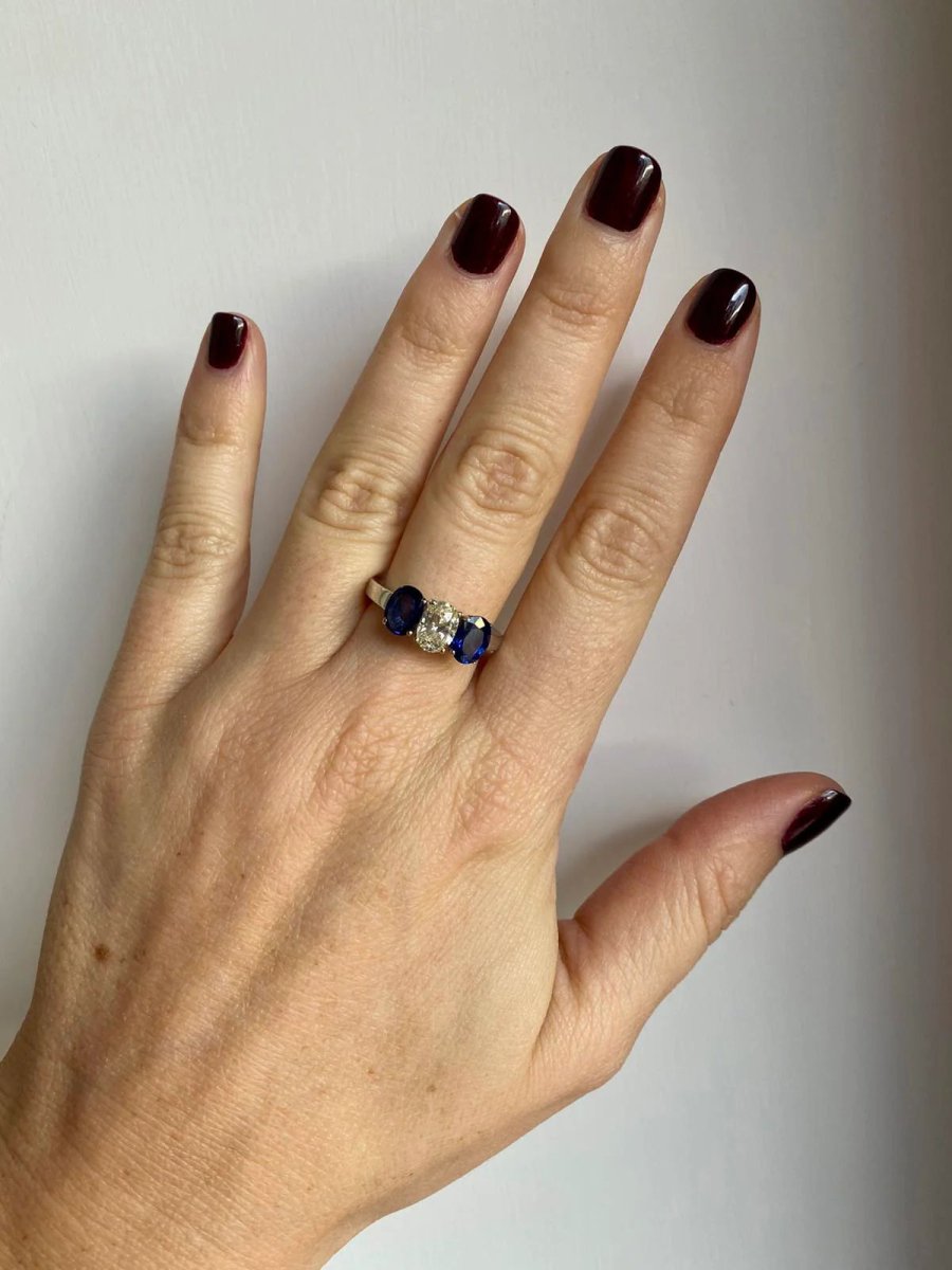 Bague d'été en or avec diamant et saphir - Castafiore